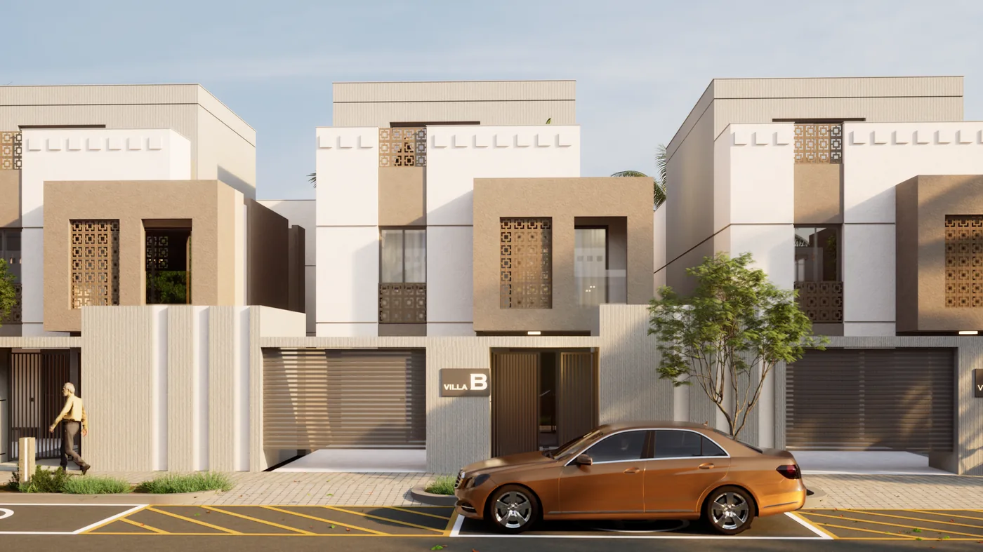 Villa B — Giriş cephesi